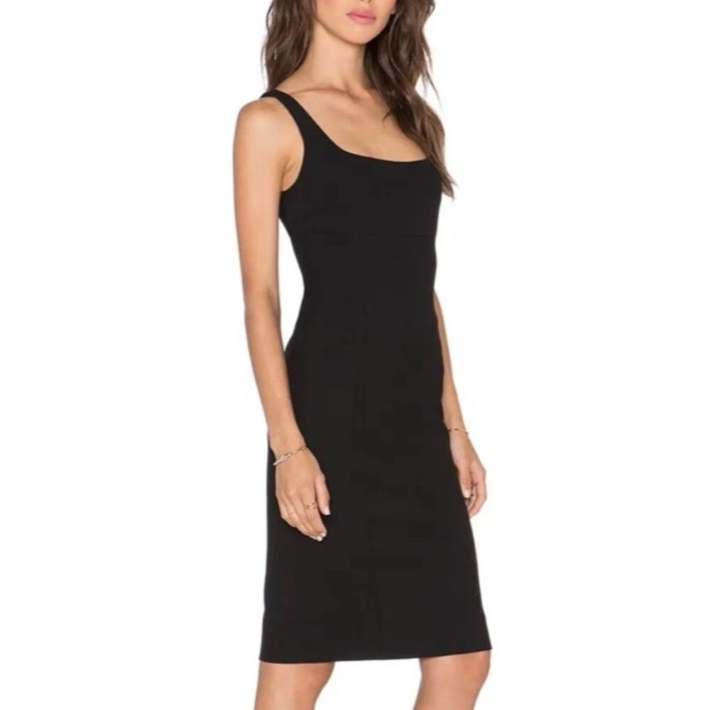 Diane Von Furstenberg Bridget Black Ponte Knit Bodycon Dress Womens Size Small 6